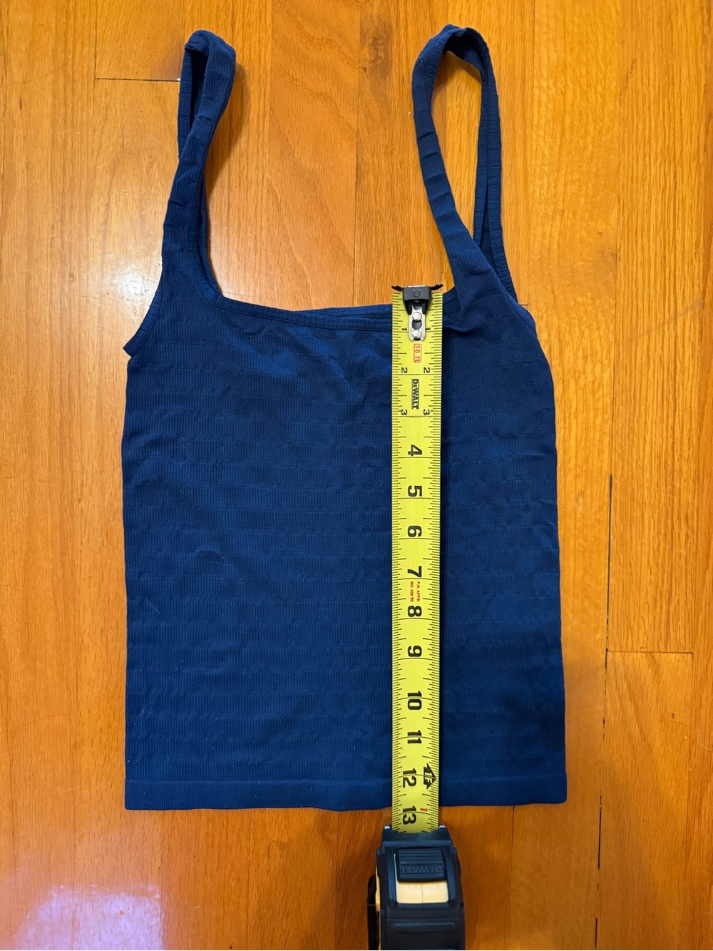 Free People Navy Ribbed Square Tank Top - Picture 4 of 5